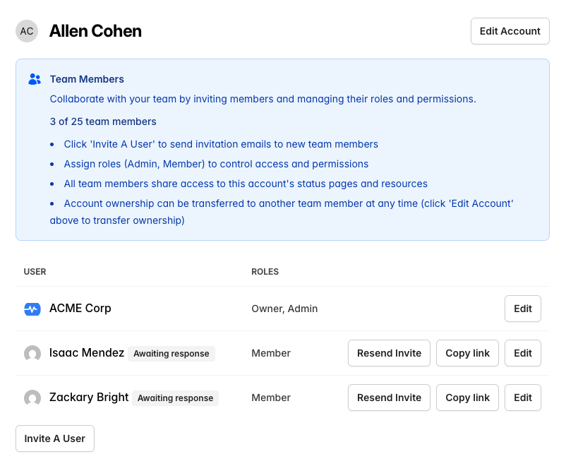 Team collaboration screenshot